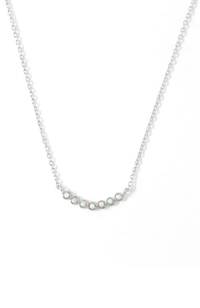 Mint & Lily Opal Arc Necklace In Silver