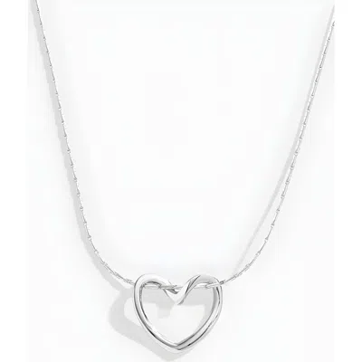 Mint & Lily Open Heart Necklace In Metallic