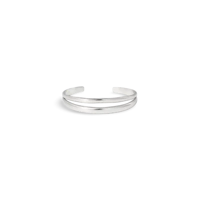 Mint & Lily Organic Bangle Bracelet In Silver