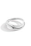Mint & Lily Organic Stacking Ring Set In Silver