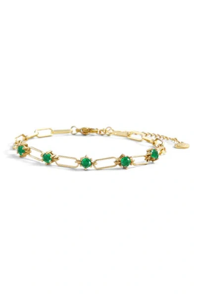 Mint & Lily Paperclip Bracelet With Gemstone Accents