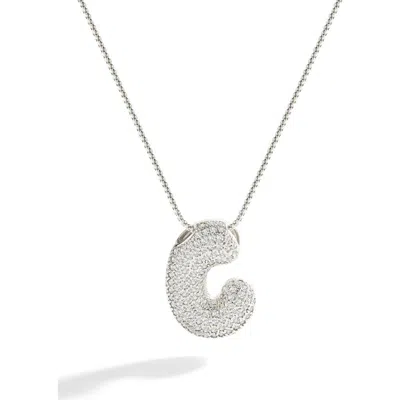 Mint & Lily Pave Bubble Initial Necklace In Metallic