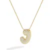 Mint & Lily Pave Bubble Initial Necklace In Brown