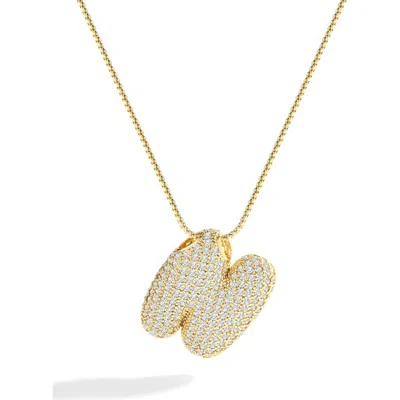 Mint & Lily Pave Bubble Initial Necklace In Gold