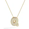 Mint & Lily Pave Bubble Initial Necklace In Gold