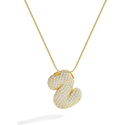 Mint & Lily Pave Bubble Initial Necklace In Gold