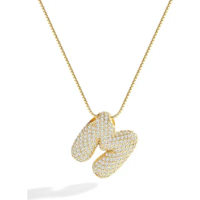 Mint & Lily Pave Bubble Initial Necklace In Gold