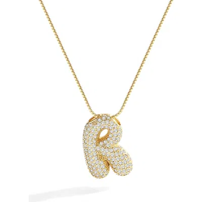Mint & Lily Pave Bubble Initial Necklace In Gold