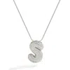 Mint & Lily Pave Bubble Initial Necklace In Metallic