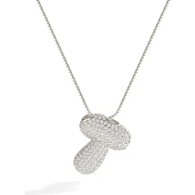 Mint & Lily Pave Bubble Initial Necklace In Metallic