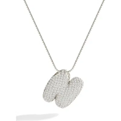 Mint & Lily Pave Bubble Initial Necklace In Metallic