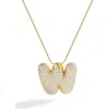 Mint & Lily Pave Bubble Initial Necklace In White