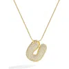 Mint & Lily Pave Bubble Initial Necklace In White