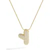 Mint & Lily Pave Bubble Initial Necklace In Yellow