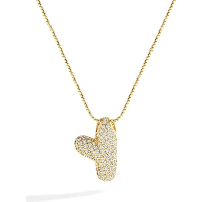 Mint & Lily Pave Bubble Initial Necklace In Yellow