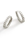 Mint & Lily Pave Huggie Hoop Earrings In Silver