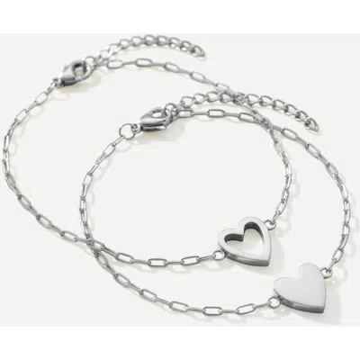 Mint & Lily Perfect Fit Heart Bracelet Set In Neutral