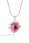 Mint & Lily Pressed Birth Flower Necklace In Metallic