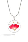 Mint & Lily Pressed Birth Flower Necklace In Metallic