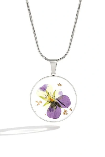 Mint & Lily Pressed Birth Flower Necklace In Gold