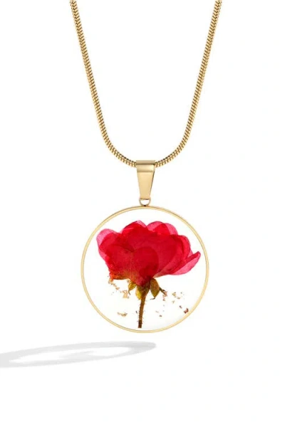 Mint & Lily Pressed Birth Flower Necklace In Gold