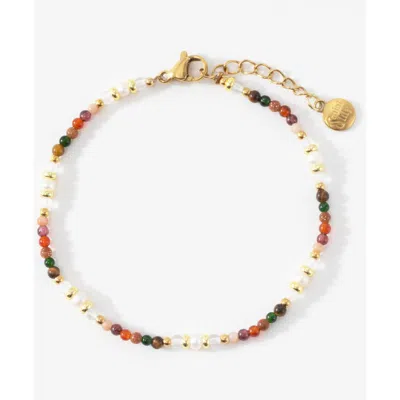 Mint & Lily Rainbow Tourmaline Minimalist Bracelet In Gold
