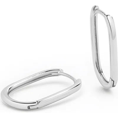 Mint & Lily Retro Box Huggie Hoop Earrings In Silver