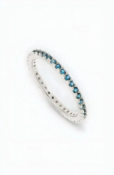 Mint & Lily September Birthstone Eternity Stacking Ring In Silver