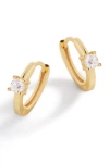 Mint & Lily Single Stone Birthstone Huggie Hoop Earrings