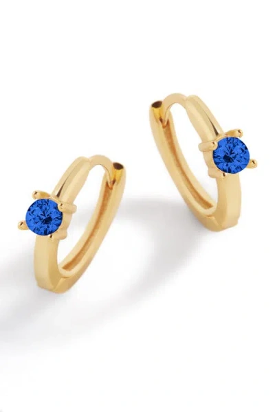 Mint & Lily Single Stone Birthstone Huggie Hoop Earrings