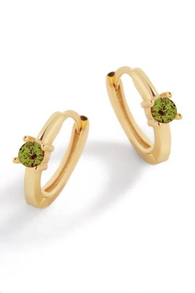 Mint & Lily Single Stone Birthstone Huggie Hoop Earrings