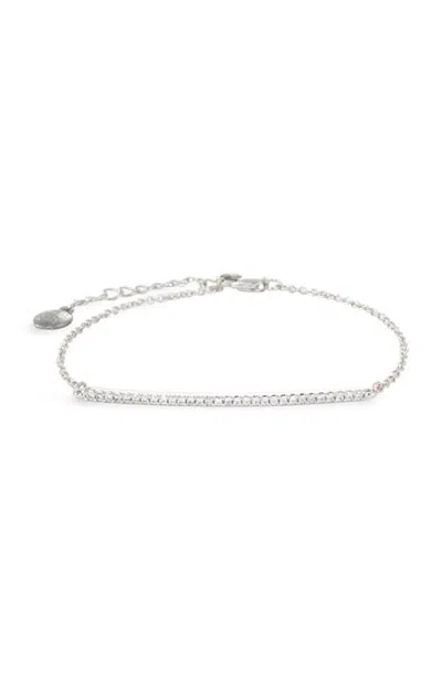 Mint & Lily Sparkling Bar Bracelet In Silver
