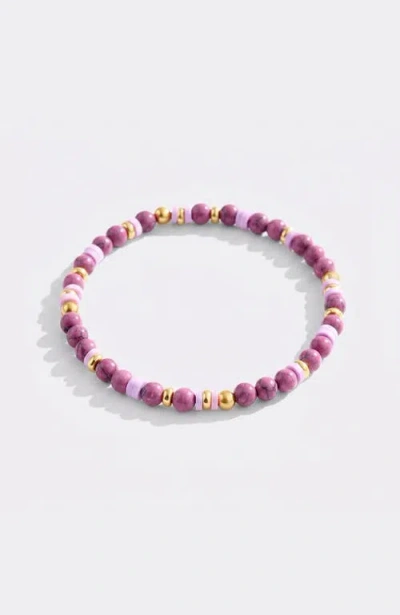 Mint & Lily Stacking Birthstone Beaded Bracelet In Pink