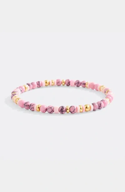 Mint & Lily Stacking Birthstone Beaded Bracelet In Pink