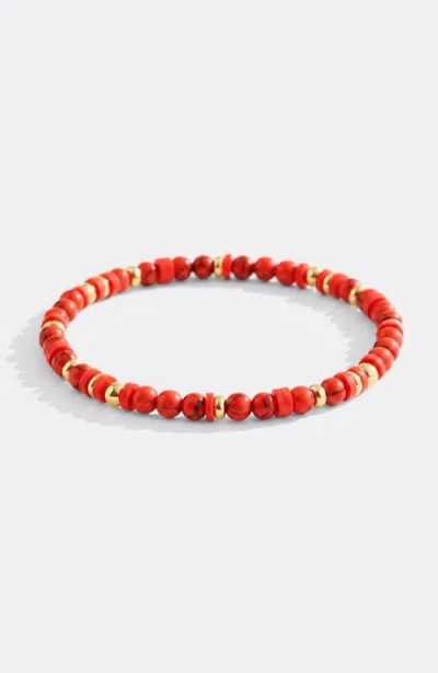 Mint & Lily Stacking Birthstone Beaded Bracelet In Red
