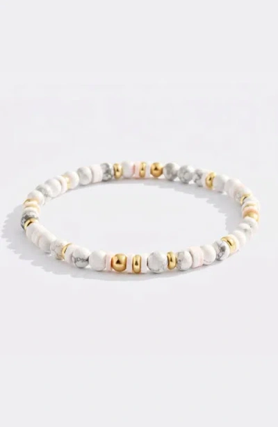 Mint & Lily Stacking Birthstone Beaded Bracelet In White