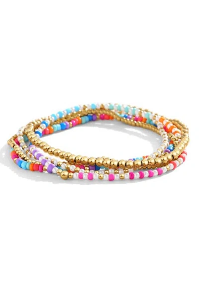 Mint & Lily Summer Beaded Stacking Set Bracelet In Multi