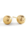 Mint & Lily Textured Gold Ball Studs Earrings