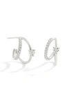 Mint & Lily The Nova Double Hoop Earrings In Silver