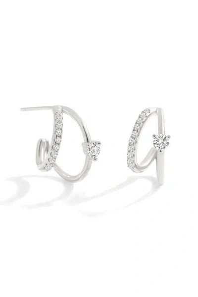 Mint & Lily The Nova Double Hoop Earrings In Silver