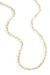 Mint & Lily Thin Paperclip Necklace In Gold