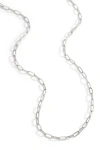 Mint & Lily Thin Paperclip Necklace In Silver