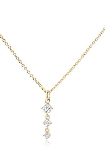 Mint & Lily Three Stone Drop Pendant Necklace In Gold