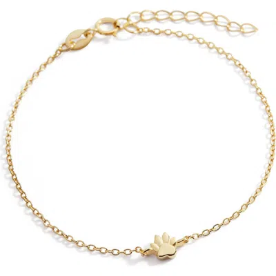 Mint & Lily Tiny Pawprint Bracelet In Gold