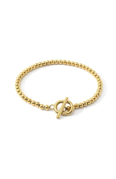 Mint & Lily Toggle Clasp Beaded Bracelet In Gold Tone