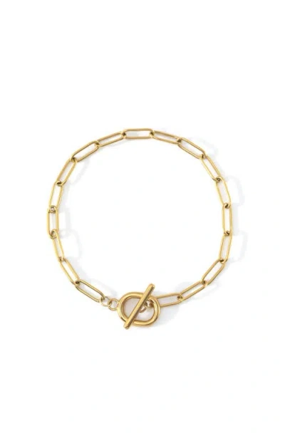 Mint & Lily Toggle Clasp Paperclip Chain Bracelet In Gold Tone