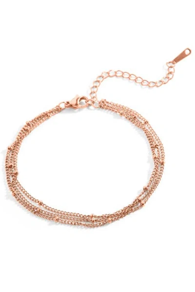 Mint & Lily Triple Layer Satellite Chain Bracelet In Gold