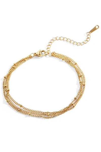 Mint & Lily Triple Layer Satellite Chain Bracelet In Silver