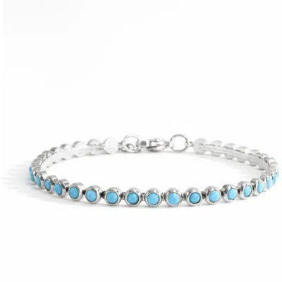 Mint & Lily Turquoise Bezel Set Tennis Bracelet In Silver