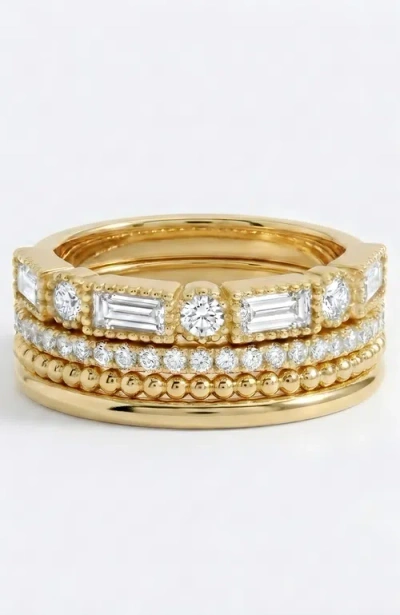 Mint & Lily Vintage Maximalist Ring Stack In Gold
